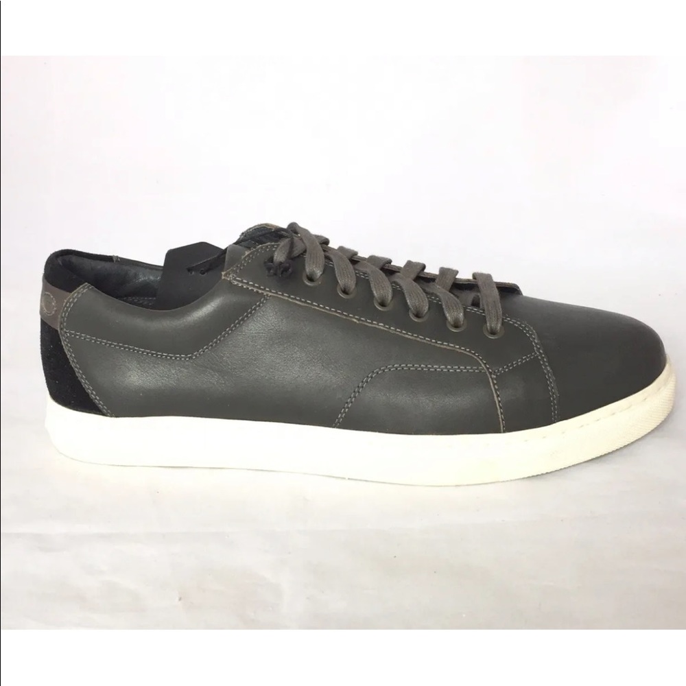 New G- Star Raw Men Leather Sneaker Dark Grey With Black Suede Accent 13